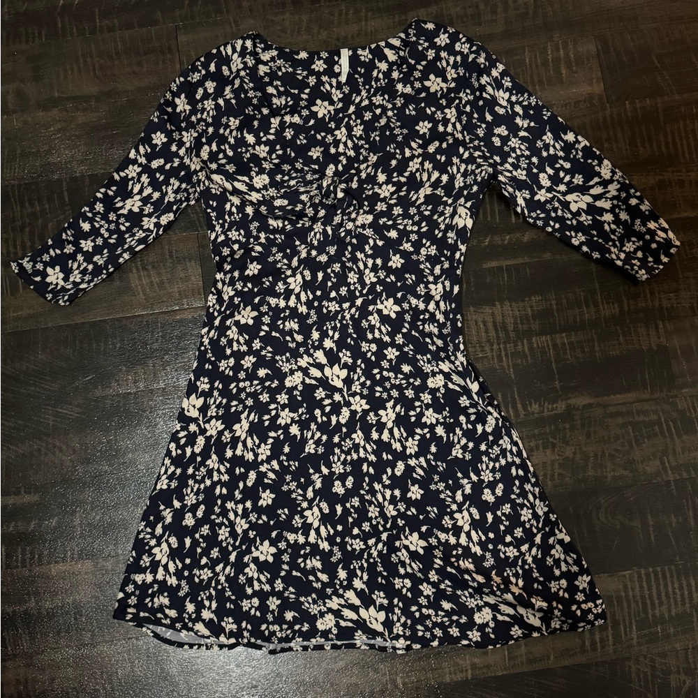 UO Floral Navy and White Dress